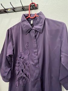 Elegant Purple Peacock Blouse