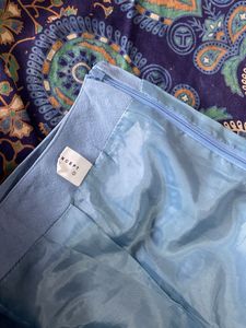 Light Blue Skirt with Ruffle Detail