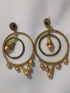 Golden And Green Earings