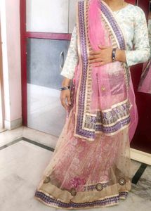 Pink Floral Saree with Embellished Border