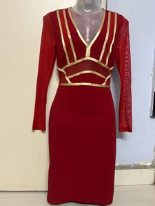 Red &amp; Gold Party Dress