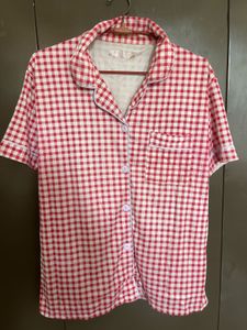 Red & White Checkered Pajama Top