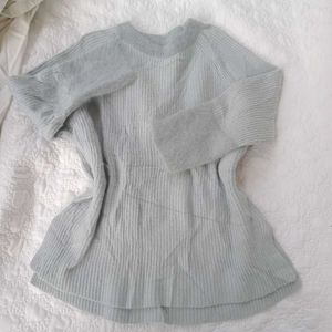 Y2k Blue Round Neck Sweatshirt