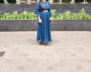 Teal Blue Color Dress