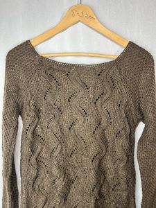 Brown Knit Top