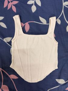 White Corset Tank Top