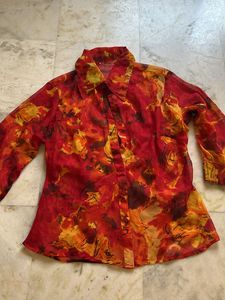 Girl’s Vibrant  Red Stylish Chiffon Top