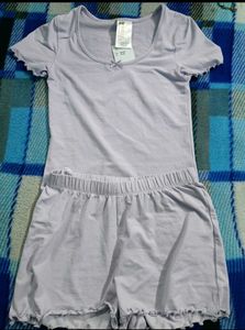 HnM Lavender Top & Short Pyjama Set
