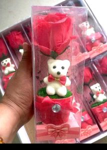 Brand 🆕 Rose with Teddy Bear Figurine