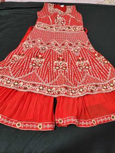 Red sharara suit
