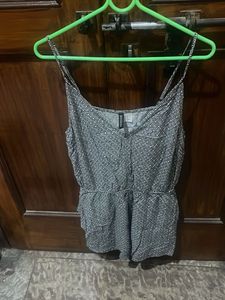 Patterned Sleeveless play suit