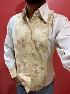 Embroidered Floral Button-Down Shirt