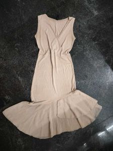 Fit And Flare Bodycon Nude Partywear