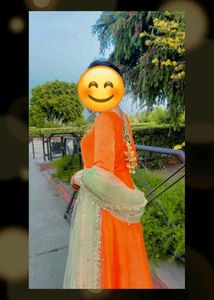 Elegant Orange Anarkali Dress