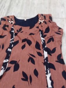 Leaf Print Layered Dress