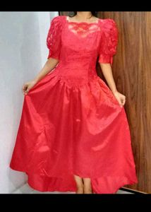 Luxe Bright Red Engagement Princess Dress 👗