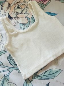 White Ribbed Tank Top