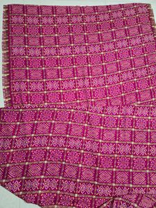 Pink Bandhani Print Saree