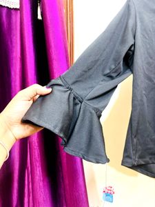Black Bell Sleeve Top