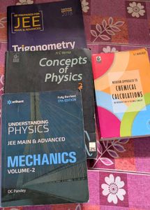 JEE Prep Books - Physics, Trigonometry, Chemistry