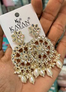 Kundan Chand Bali Earrings