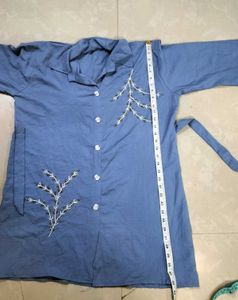 Blue Embroidered Co-ord Set.Size 46.Length32