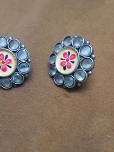 Olive Green stone Stud