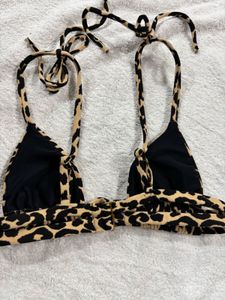 Vintage Leopard Print Bikini Top