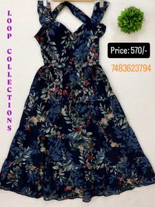 Floral Print Tiered Long Gown