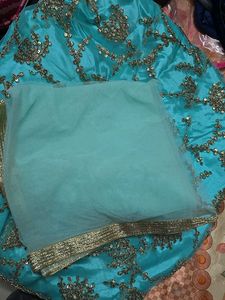 Cyan Ethnic Festive Lehenga