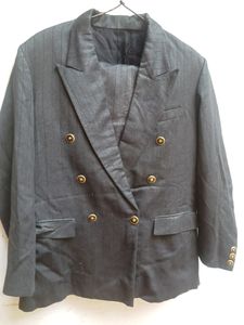 Striped Double Breasted Coat