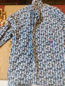 Floral Striped Button-Down Shirt