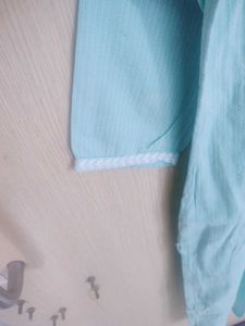 Elegant Aqua Embroidered Kurta