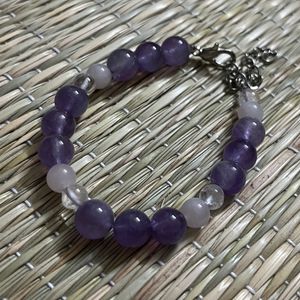 Amethyst, Clear Quartz, Rose Quartz braclet