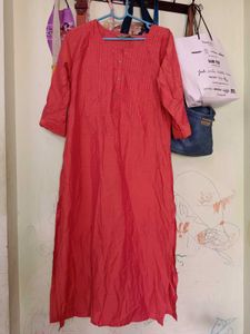 Coral Silk Kurti Dualshade