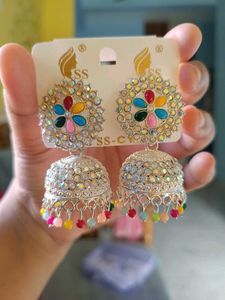 Beautiful colourful jhumka earings 4 pieces