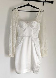 Rare London Sweetheart Neck Satin Dress