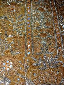 Mustard Pure Zardozi Silk suit