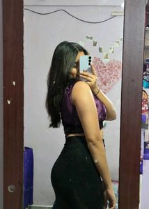 Purple Velvet Crop Top