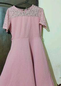 Pink Lace Detail Dress