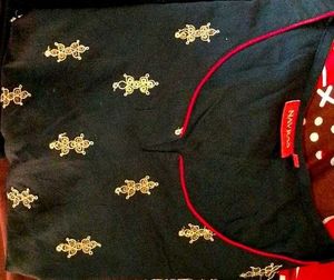 Black &amp; Gold Embroidered Kurti