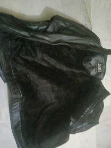 Black Leather Look Jacket