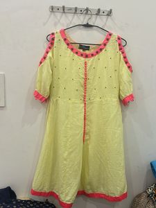 Yellow Embroidered Kurta