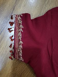 chiffon Maroon Saree