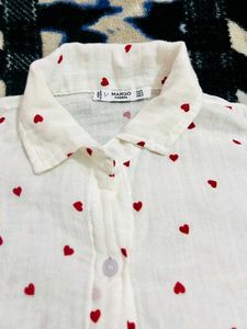 Mango Heart Print Blouse
