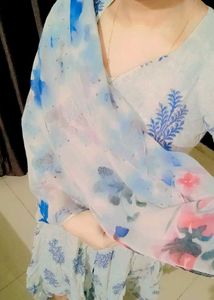 Blue Floral Patterned Fabric