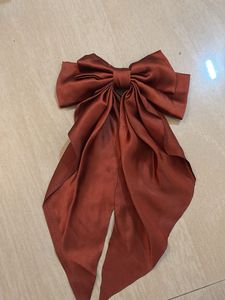 Satin long tails hair bow