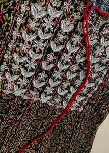 Festive Ethnic Black Red Dress/Gown