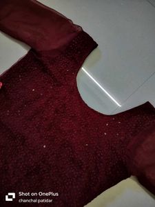 Chikankari Long Kurta Pant Set
