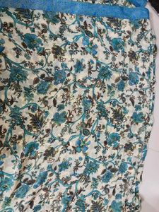 Floral Pattern seagreen georgette saree